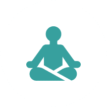 Person meditating in lotus position icon.